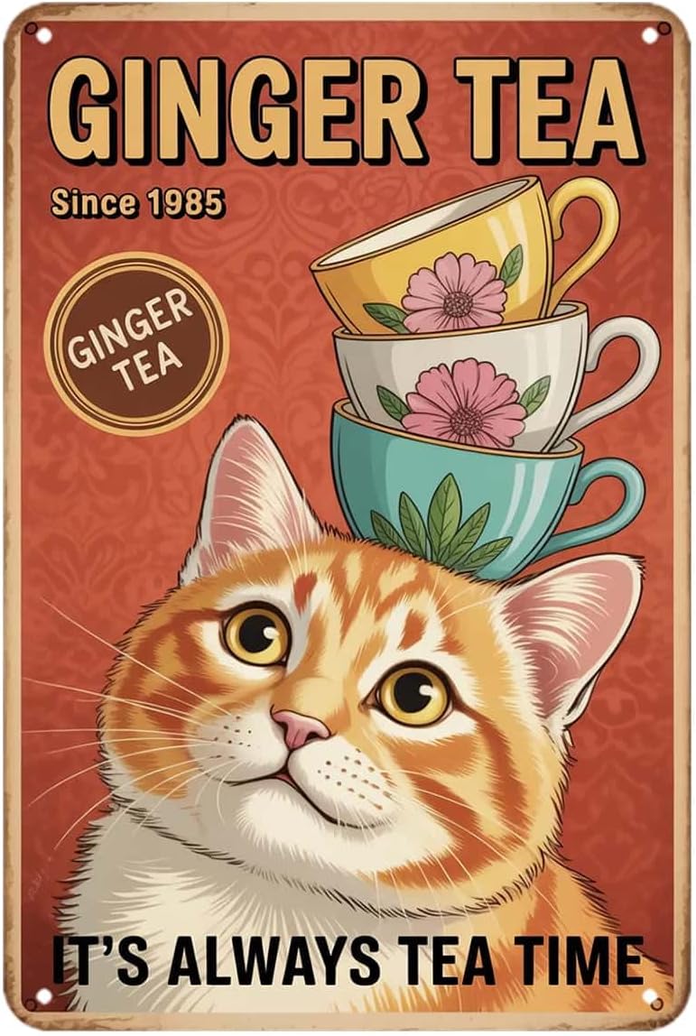 Милая табличка в виде кошки с  – обзор и цена Ginger Tea